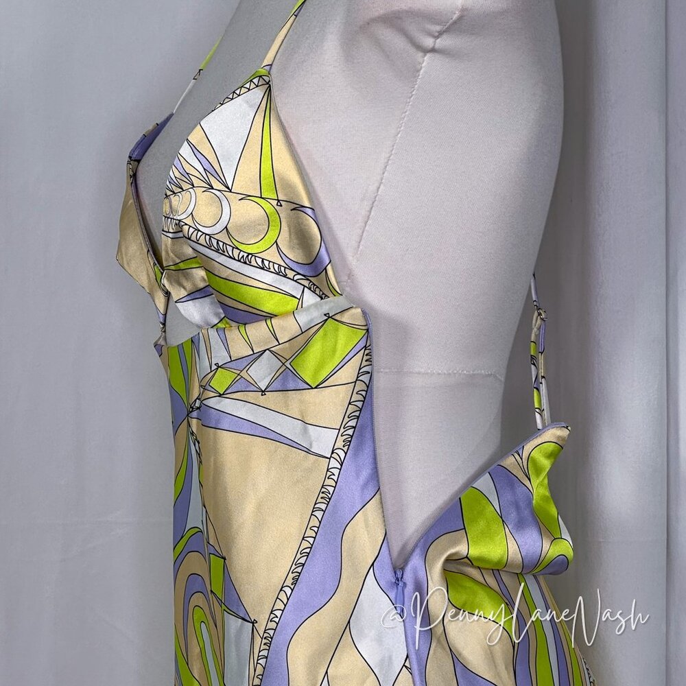 Zara Cutout Satin Effect Multicolored Mini Dress - Picture 10 of 13